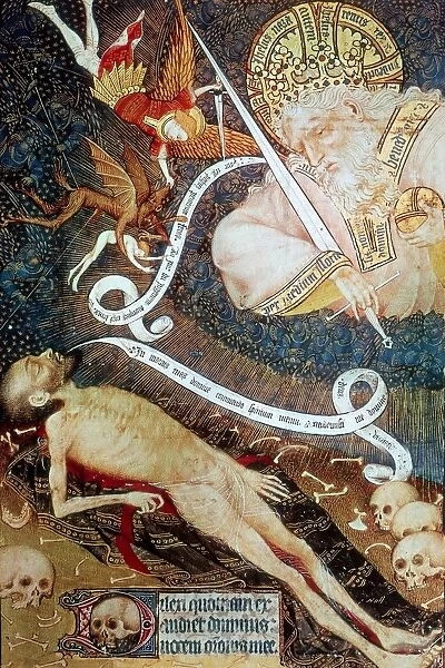 Death before God the Judge (1418-1425). At top left, St Michael the Archangel
