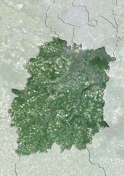 Departement of Essonne, France, True Colour Satellite Image
