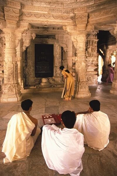 Devotees in Chaumukha jain temple