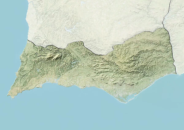 District of Faro, Portugal, Relief Map