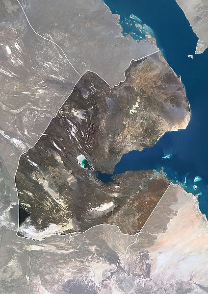Djibouti with borders and mask