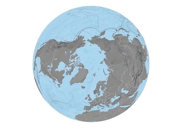 Earth Globe Showing North Pole With Country Borders
