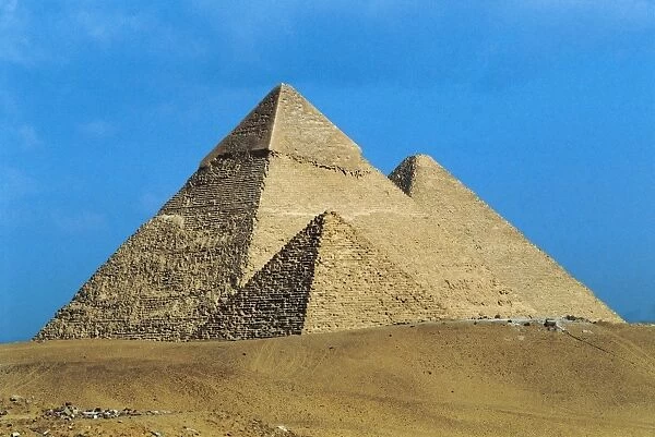 Egypt, Cairo, Giza, Pyramid of Cheops, Chephren and Menkaure