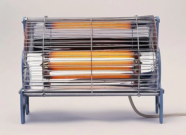 Electric bar heater, with bars glowing red-hot