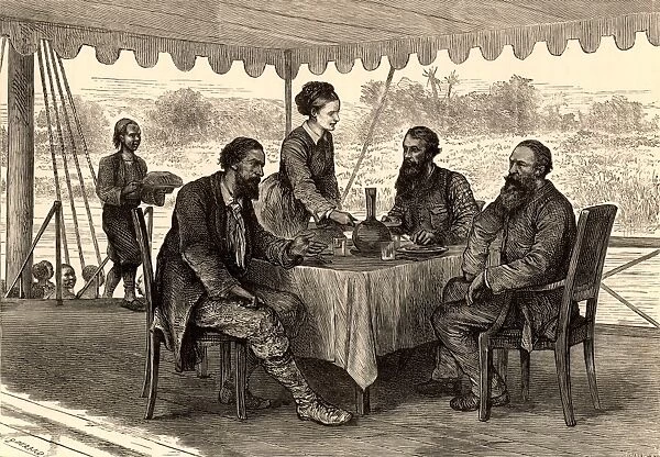 English explorers John Hanning Speke (1827-1864) and James Augustus Grant (1827-1892) at Gondokoro