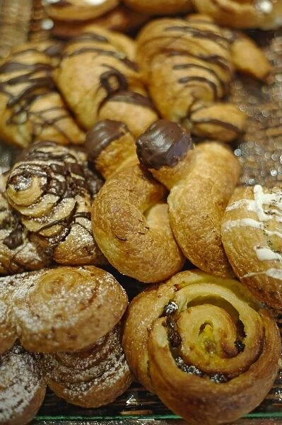Estonia, Tallinn, pastry swirls and chocolate croissants at Mademoiselle cafAZ