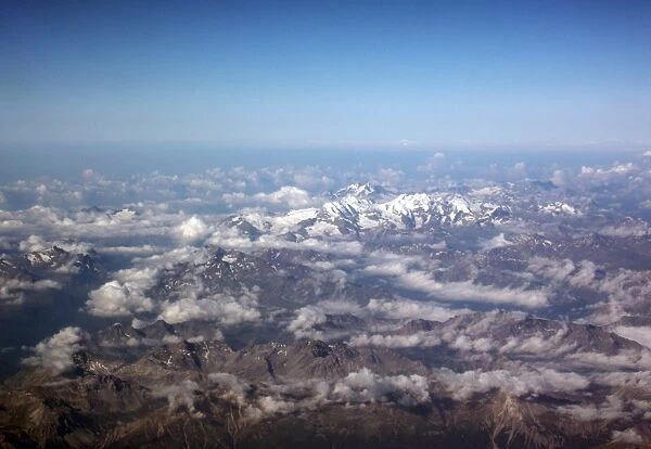Europe, Aerial view of Alps range