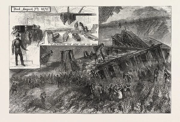 The Fatal Railway Accident: Railway Near Radstock, Engraving 1876, Uk
