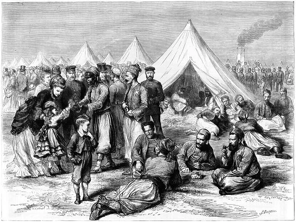 Franco-Prussian War 1870-1871: French prisonser of war camp at Wahn, near Cologne, 1870