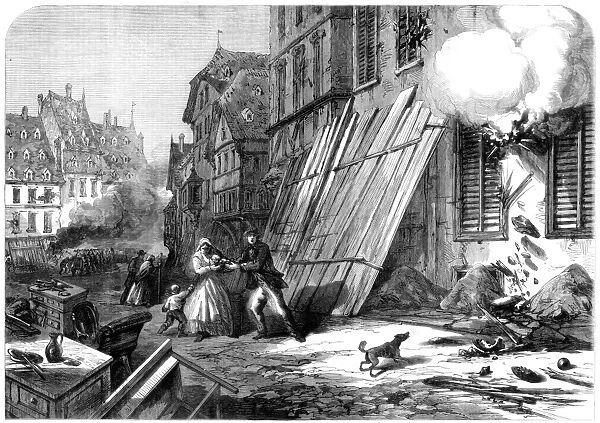 Franco-Prussian War 1870-1871: A street in Strasbourg during the siege and bombardment, 1870