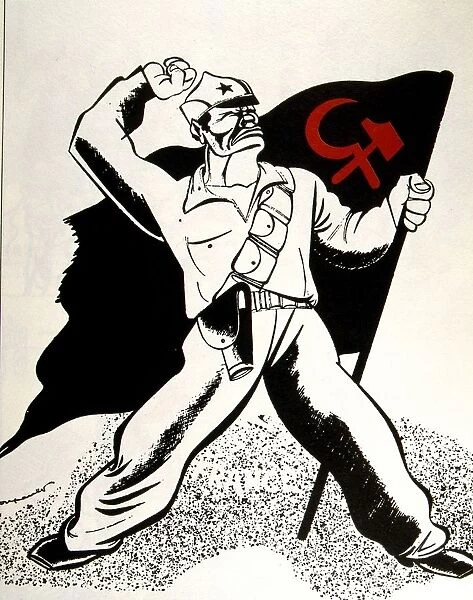 French anti - communist cartoon, Spanish Civil War