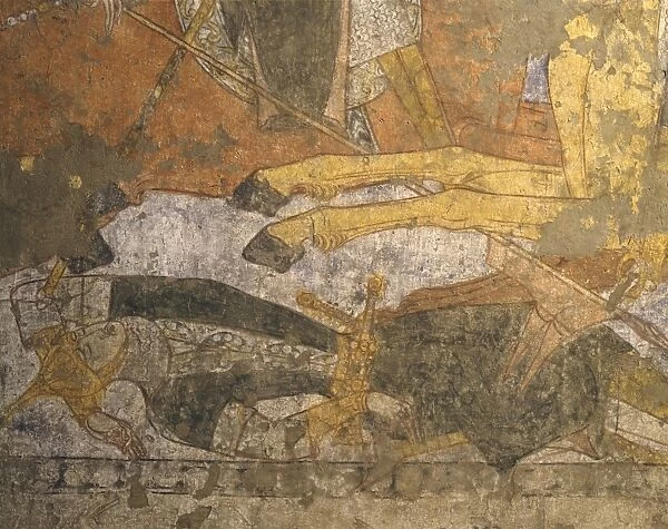 Fresco, battle, detail