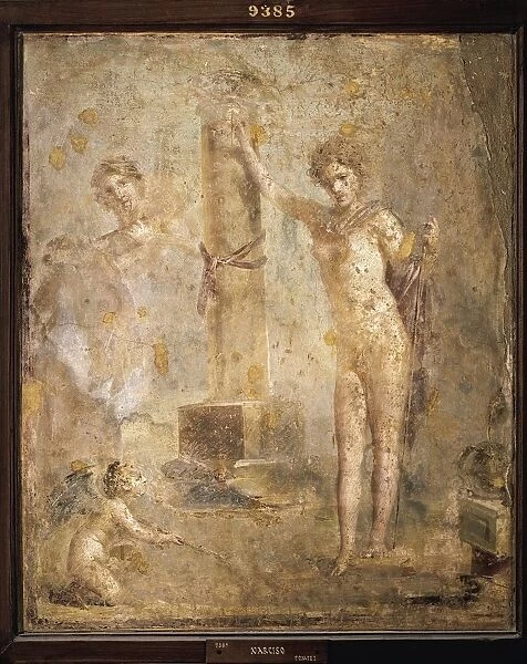 Fresco depicting Narcissus, from villa at Torre Annunziata, Naples province, Italy