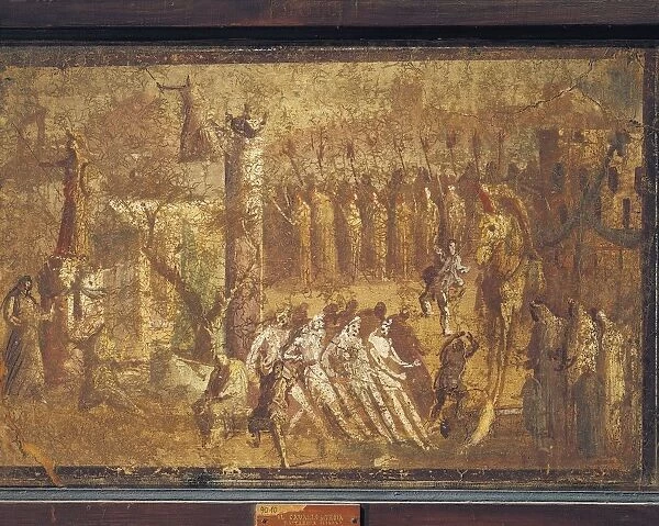 Fresco depicting Trojan horse, from Villa Arianna, Stabiae, Italy