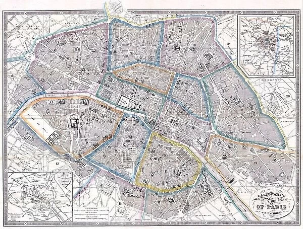 Galignani's Plan Of Paris And Environs France