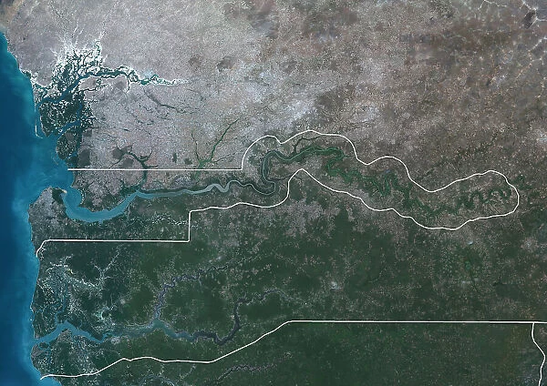 Gambia with borders