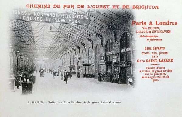 Gare Saint-Lazare, Paris, France, French Railway of the West and of Brighton, destination
