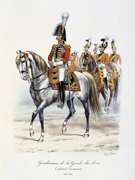 Gendarmes of the Royal Guard, 1814-1815. From Histoire de la maison militaire du