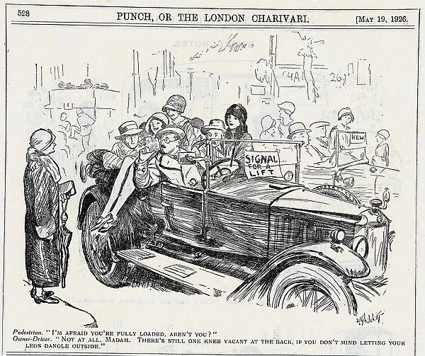 General Strike, Britain, May 1926: Helpful owner-driver willing to squeeze in another