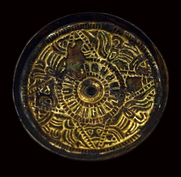 Gilded bronze brooch, Anglo-Saxon Art, 8th century