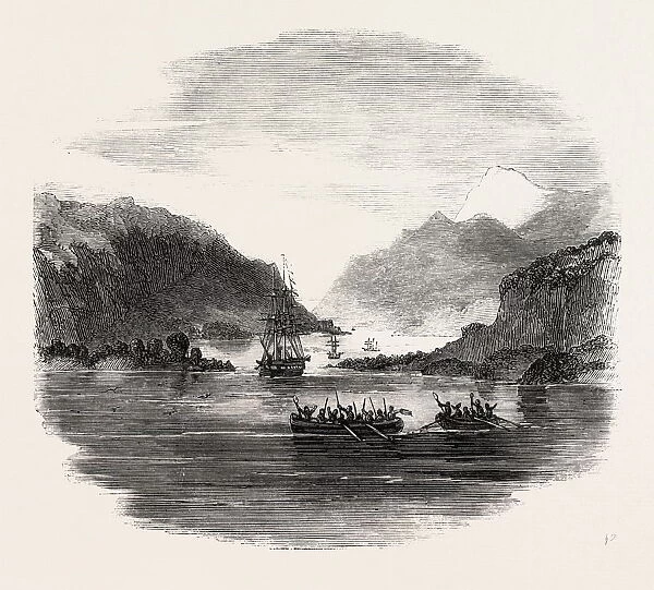 H. M. s. Termagant Convoying the Gun Boats Grappler and Forward through the Straits of Magellan