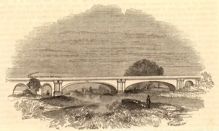 Framed Print : Print of Maidenhead Bridge on the Great Western Railway, c1860 Framed Print : Print of Maidenhead Bridge on the Great Western Railway, c1860