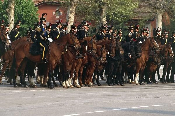 Horse regiment military batteries at cuirassiers gala