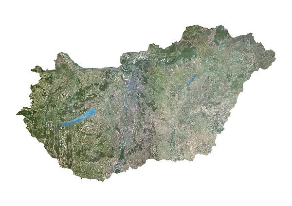 Hungary, Satellite Image