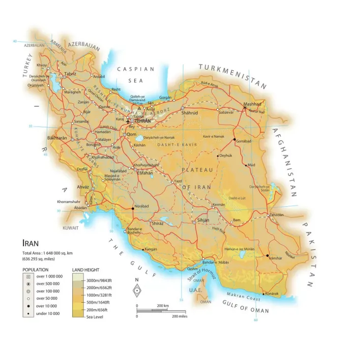 Framed Print : Iran Map Print Framed Print : Iran Map Print