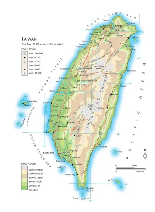 Framed Print : Taiwan Map Print Framed Print : Taiwan Map Print