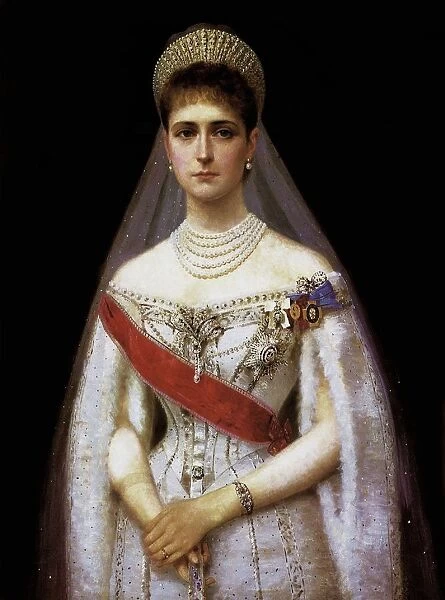 Ilya Galkin, Russian artist. Portrait of Tsarina Alexandra Feodorovna 1872 - 1918
