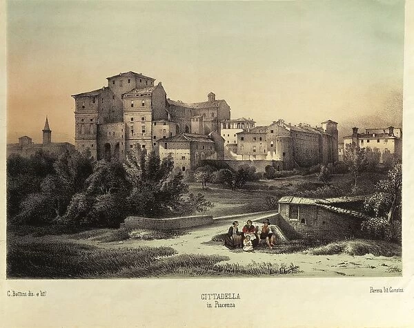 Italy, Citadel in Piacenza, 1860, Print