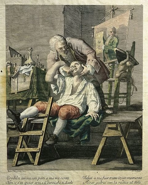 Itinerant tooth-drawer, illustration