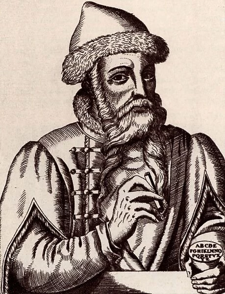 Johann Gensfleisch Gutenberg (1400-1468) German printer, born at Mainz, credited