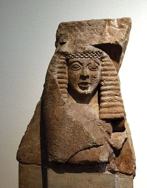 Limestone metope depicting goddess Hera