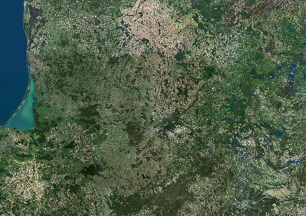 Lithuania. Color satellite image of Lithuania and neighbouring countries