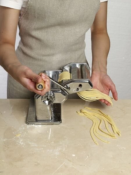 Making gluten-free ribbon pasta, using a pasta machine