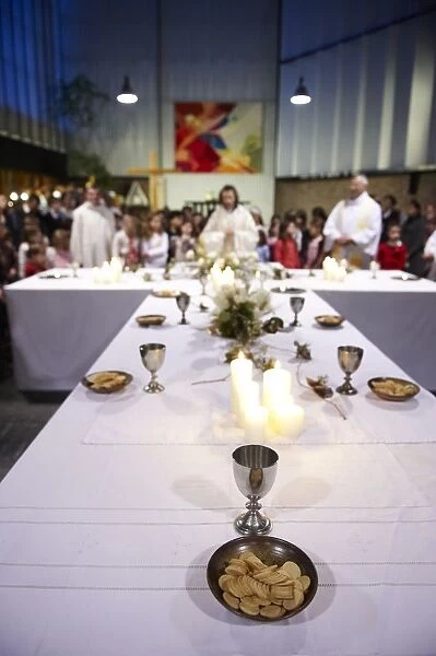 Maundy thursday celebration in a catholic church Eucharist
