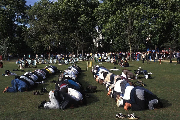 Muslim prayer in Hyde Park