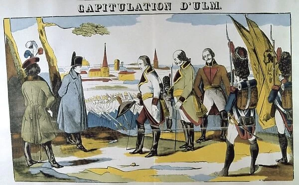 Napoleon I receiving the Capitulation of Ulm. Battle of Ulm, 16-19 October 1805