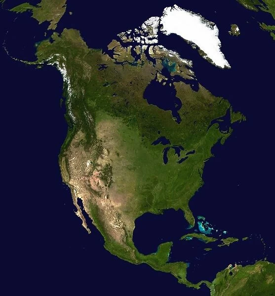 North America, satellite image