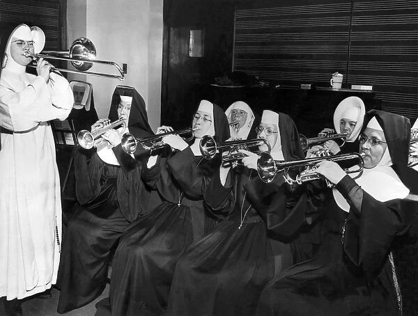 Nuns Rehearse For Concert