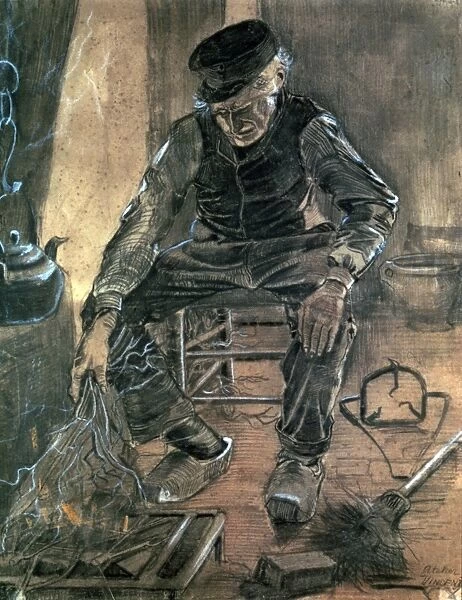 Old Man Kindling Wood 1881. Mixed Media. Vincent Van Gogh (1853-1890) Dutch