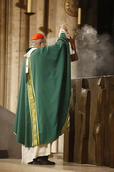 Paris cardinal Andrate Vingt-Trois in Notre Dame cathedral
