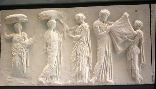 Parthenon frieze depicting gods and goddesses