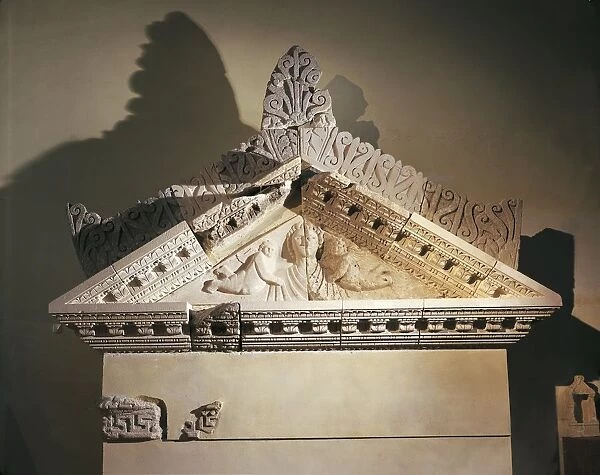 Pediment of chapel of goddess of Love, from ancient Alesia