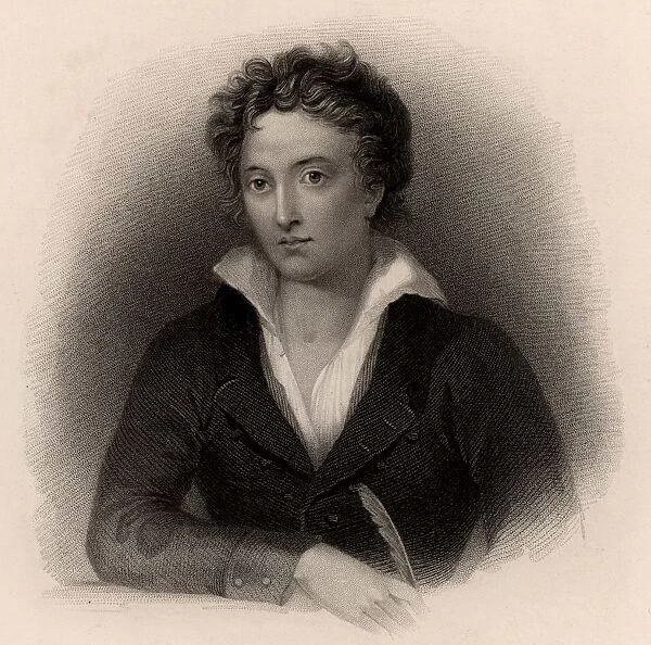 Percy Bysshe Shelley (1792-1822) English poet, born near Horsham, Sussex. Engraving