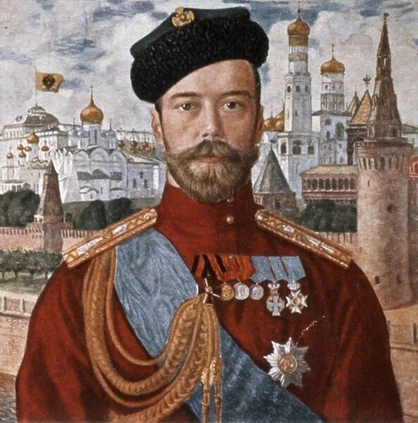 Portrait of tsar nicholas ll of russia by b, m, koustodiev from the early 1900s