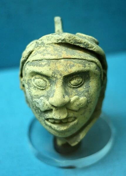 Pottery head, Mixtec, Mexico, 1300-1400