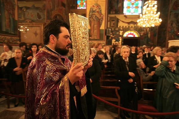 Procession in a Greek orthodox church